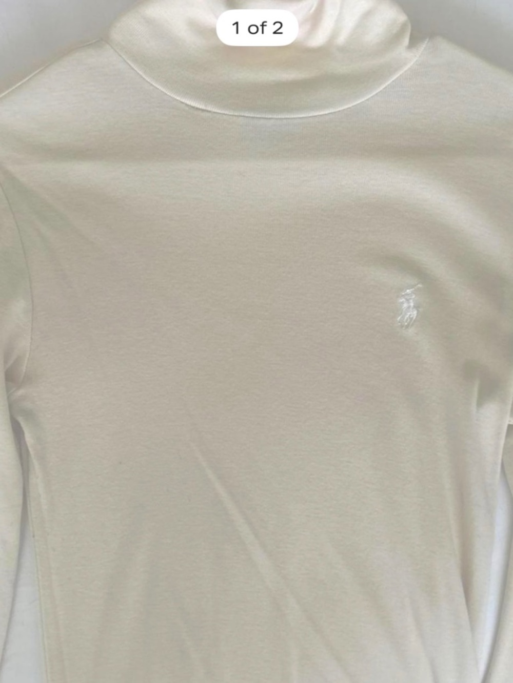 CREAM RALPH LAUREN POLO LONG SLEEVE TURTLENECK